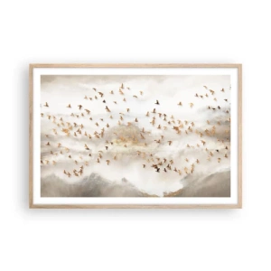 Póster en marco roble claro - Es hora... - 91x61 cm