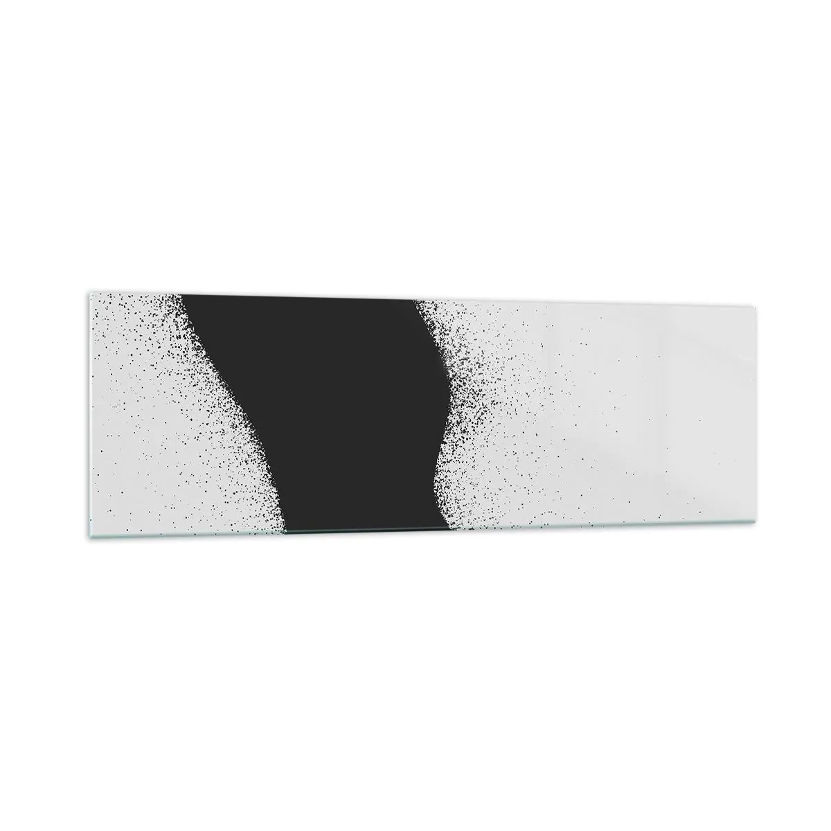 Cuadro sobre vidrio - Impresiones sobre Vidrio - Patrón abstracto en blanco y negro con puntos delicados sobre lienzo - 160x50cm - Equilibrio suave - Decoración de pared moderna para salón y dormitorio ARTTOR