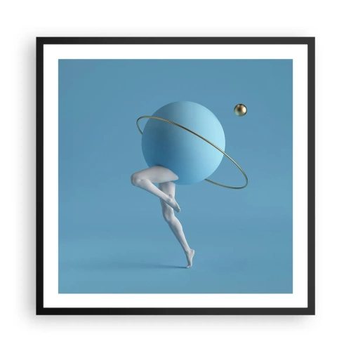 Póster en marco negro - Y los planetas se vuelven locos - 60x60 cm