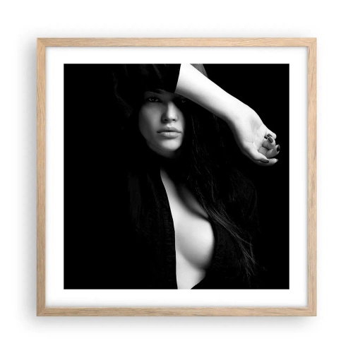 Póster en marco roble claro - Escuela de seducción - 50x50 cm