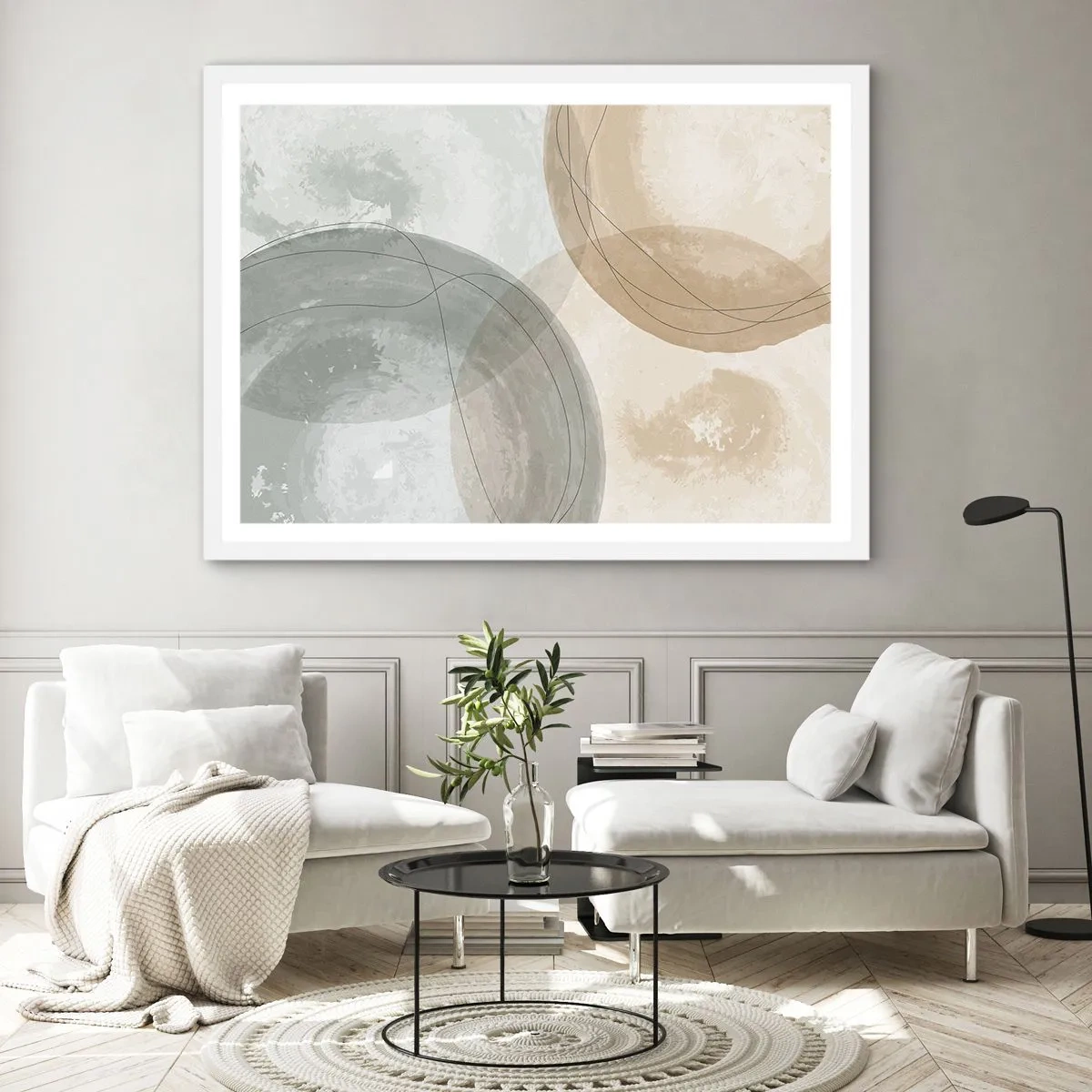 Póster en marco blanco - Mundos que se entrecruzan - 50x40 cm