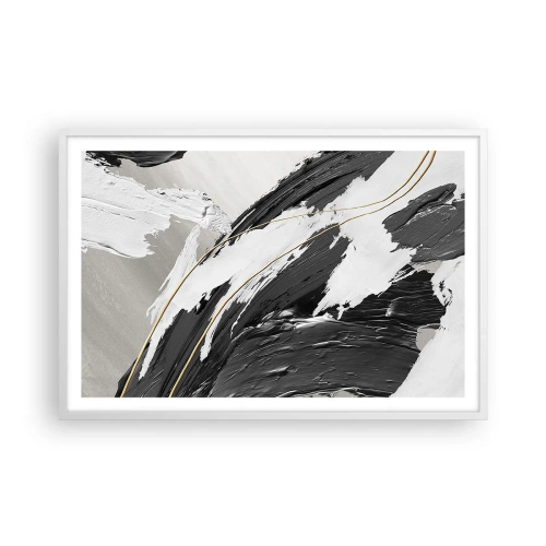Póster en marco blanco - Abstracción con estilo - 91x61 cm