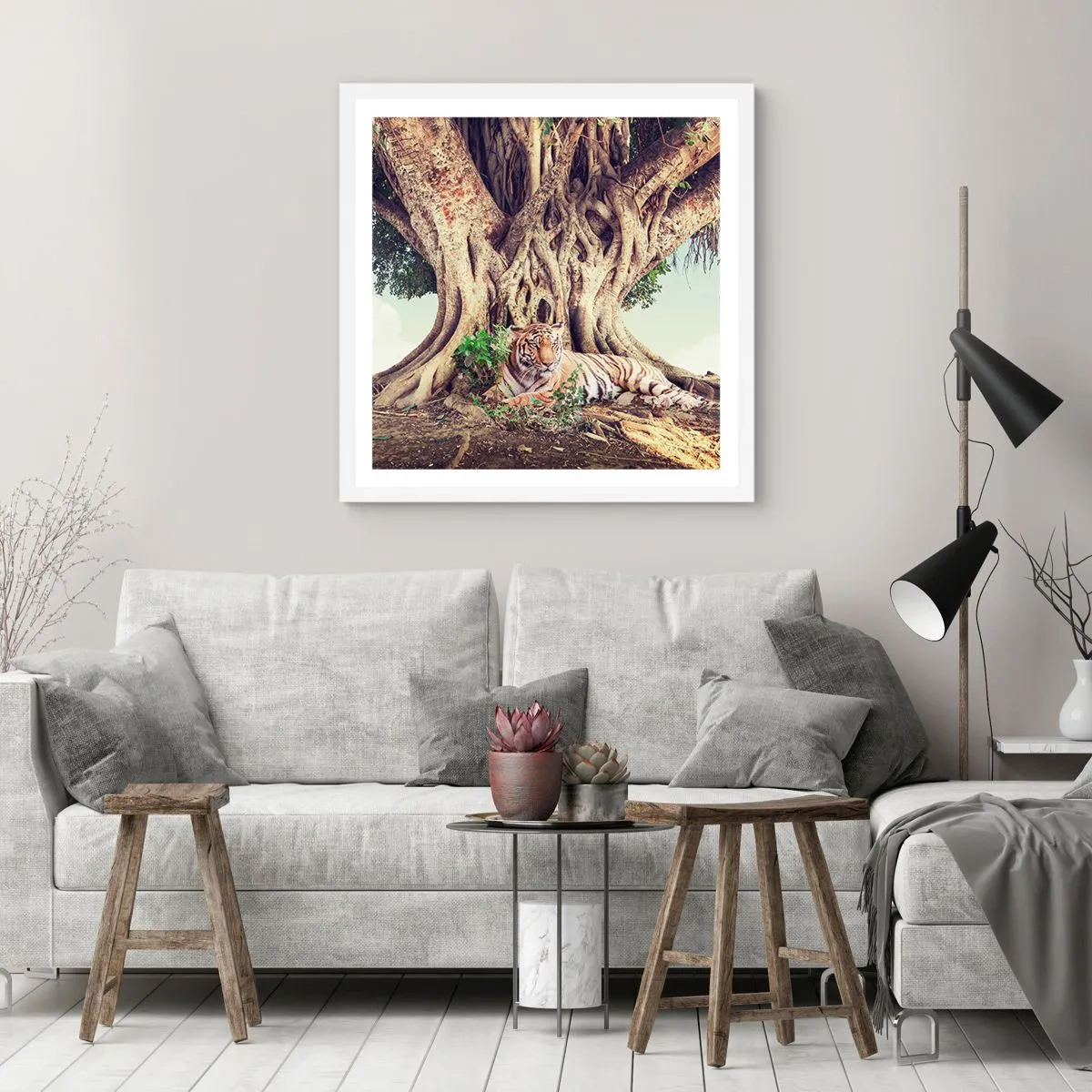 Póster en marco blanco - Una visión desde el Génesis - 60x60 cm