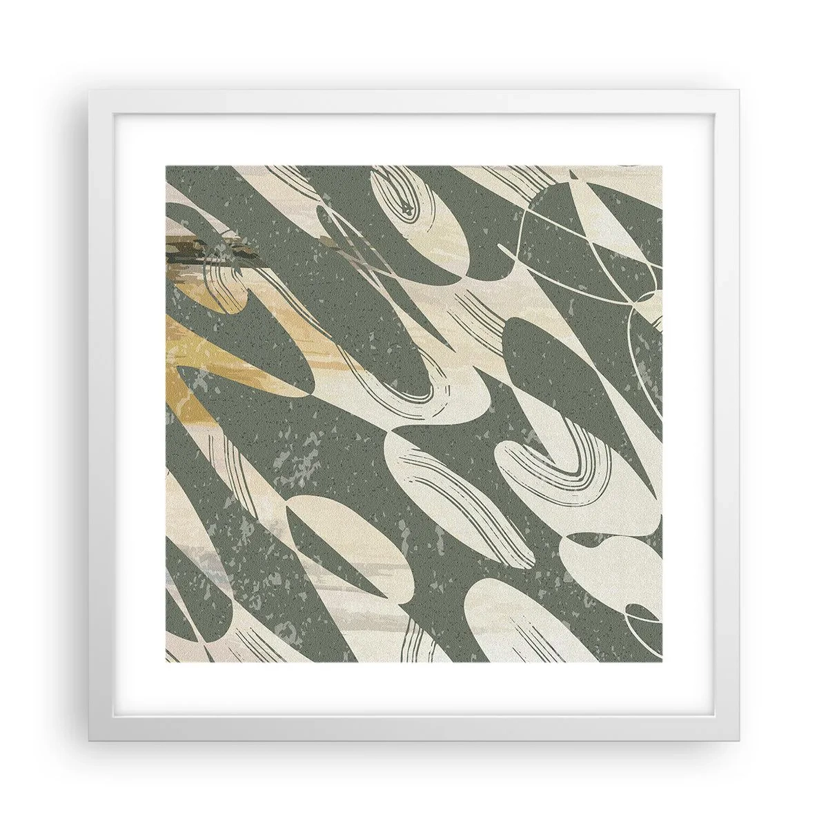 Póster en marco blanco - Abstracción rítmica - 40x40 cm