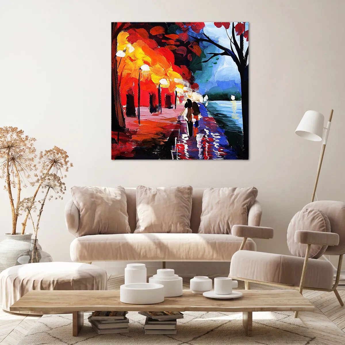 Cuadro sobre lienzo - Impresión de Imagen - Otoño en el parque - 70x70 cm