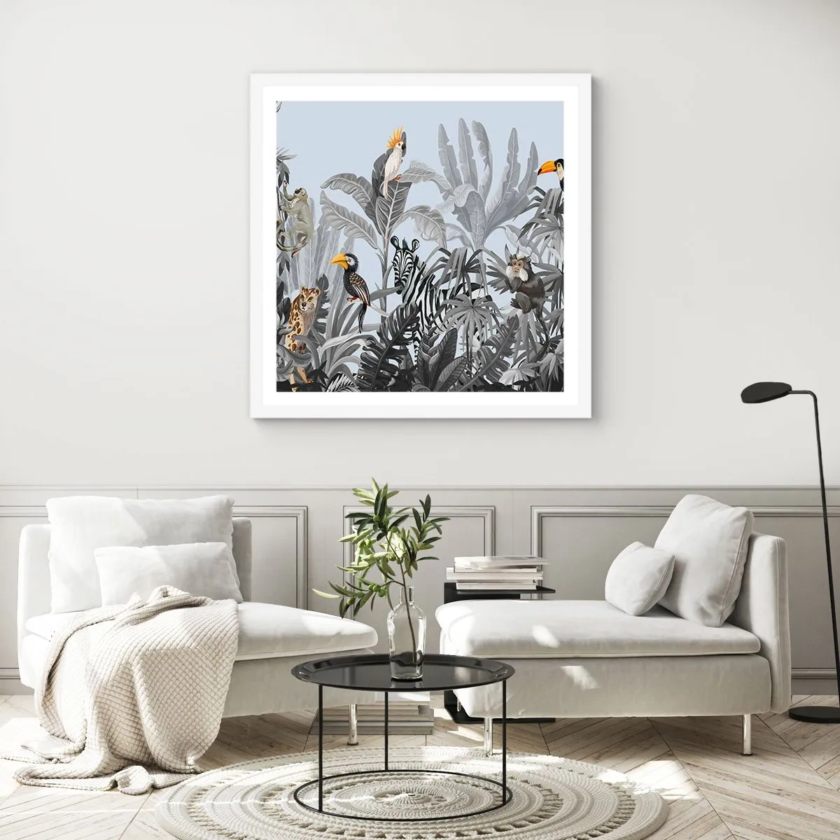 Póster en marco blanco - Un cuento de hadas africano - 50x50 cm