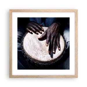 Póster en marco roble claro - Vive a tu ritmo - 40x40 cm