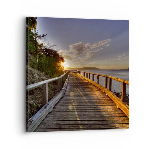 Cuadro sobre lienzo - Impresión de Imagen - Camina, sigue caminando hacia el sol - 30x30 cm