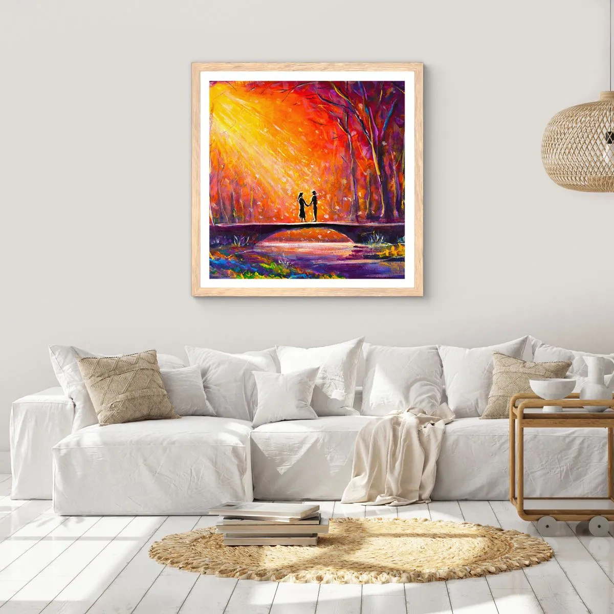 Póster en marco roble claro - El cielo también los ama - 30x30 cm