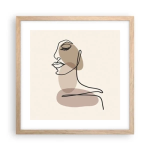 Póster en marco roble claro - Escucharse a sí misma - 40x40 cm