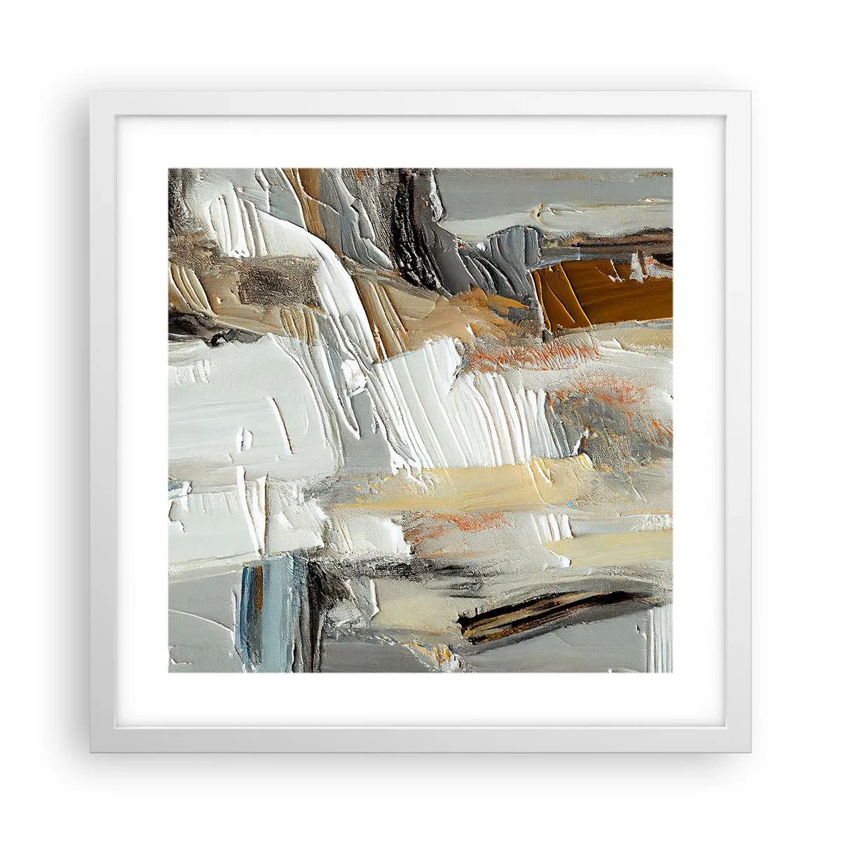 Póster en marco blanco - Estratificación de colores - 40x40 cm