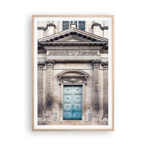 Póster en marco roble claro - Puerta al mundo espiritual - 70x100 cm