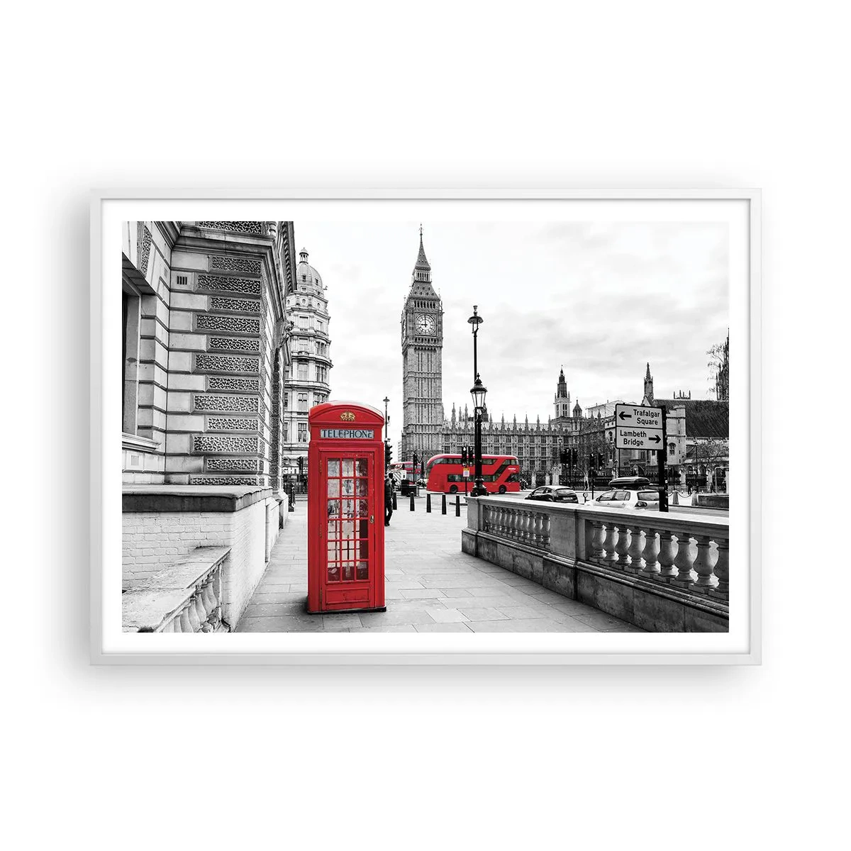 Póster en marco blanco - Sin duda, Londres - 100x70 cm