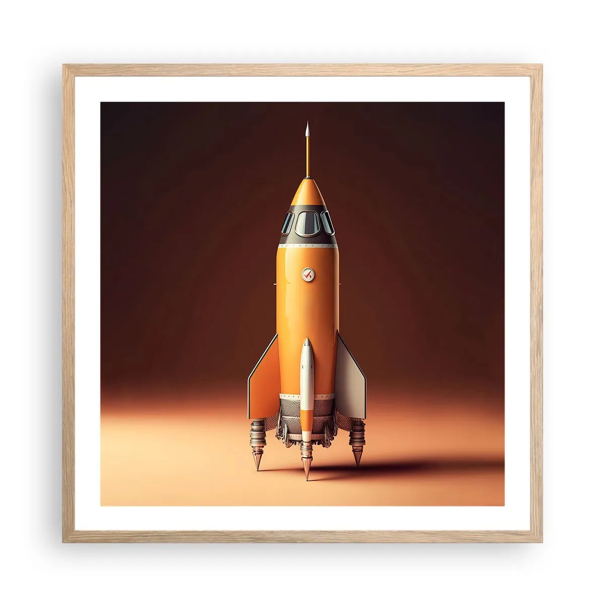 Póster en marco roble claro - Comienza con un sueño - 60x60 cm