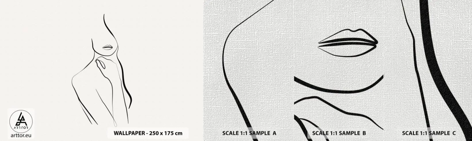 Muestra de fotomural Premium Canvas - Una ola de melancolía - Abstracción, cuerpo de mujer, Gráficos - 100x30 cm