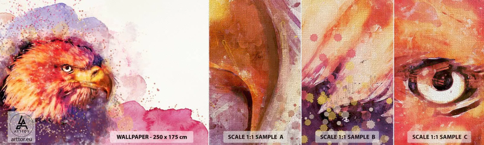 Muestra de fotomural Premium Canvas - No quieres saber lo que estoy pensando - Abstracción, Pájaro, Águila - 100x30 cm