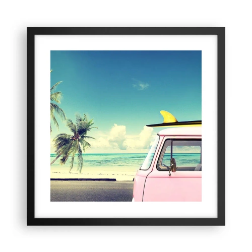 Póster en marco negro - Comienzan las vacaciones - 40x40 cm