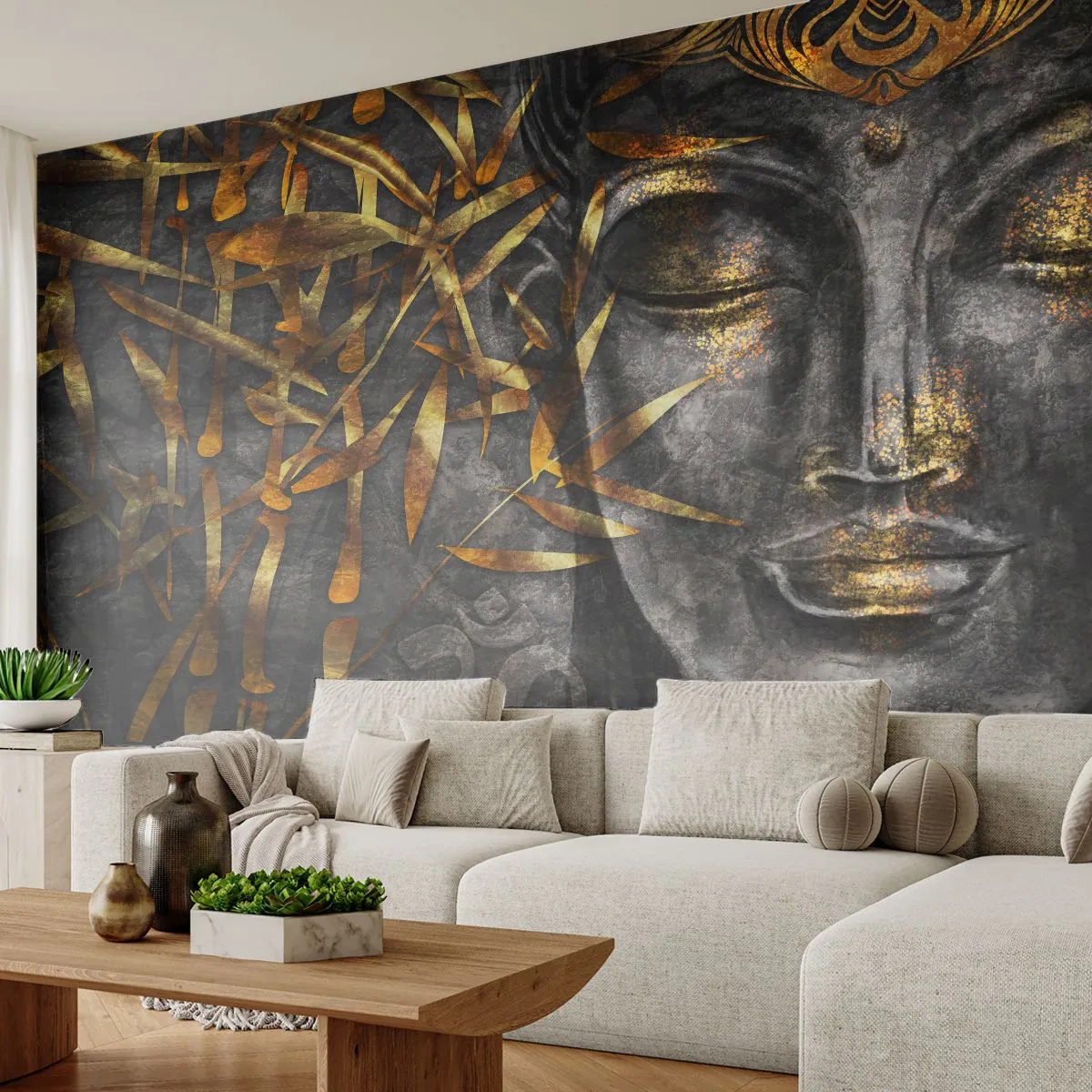 Fotomural Premium Sand - Siente la paz - Buda, Cultura, Asia - 300x210 cm