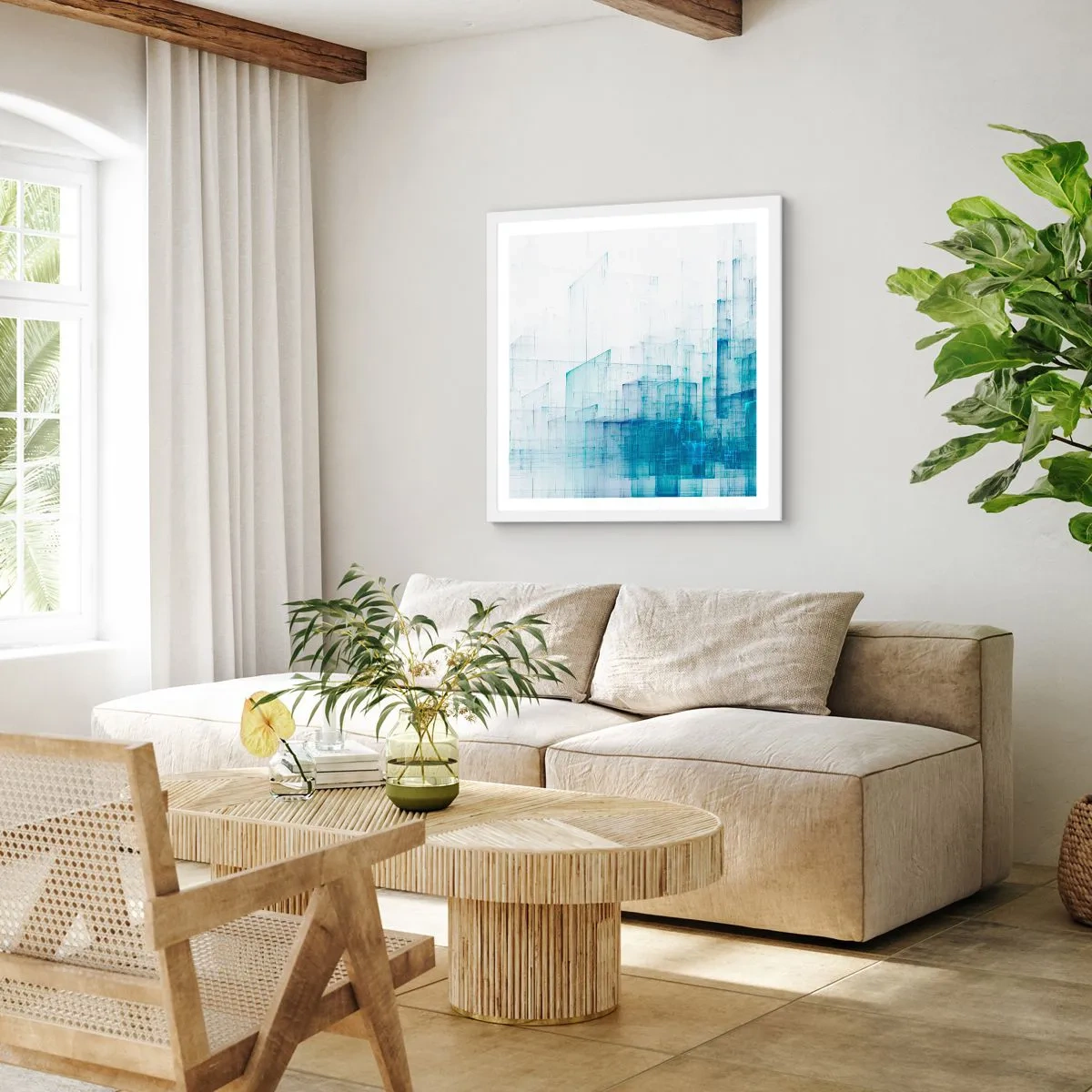 Póster en marco blanco - Cómo se hizo el espacio - 50x50 cm