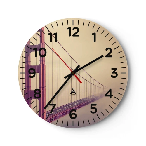 Reloj de pared - Reloj de vidrio - Entre el cielo y la tierra - 30x30 cm