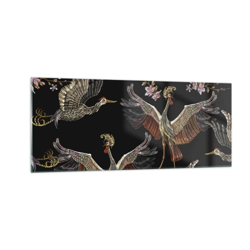 Cuadro sobre vidrio - Impresiones sobre Vidrio - Aves de cuento de hadas - 100x40 cm