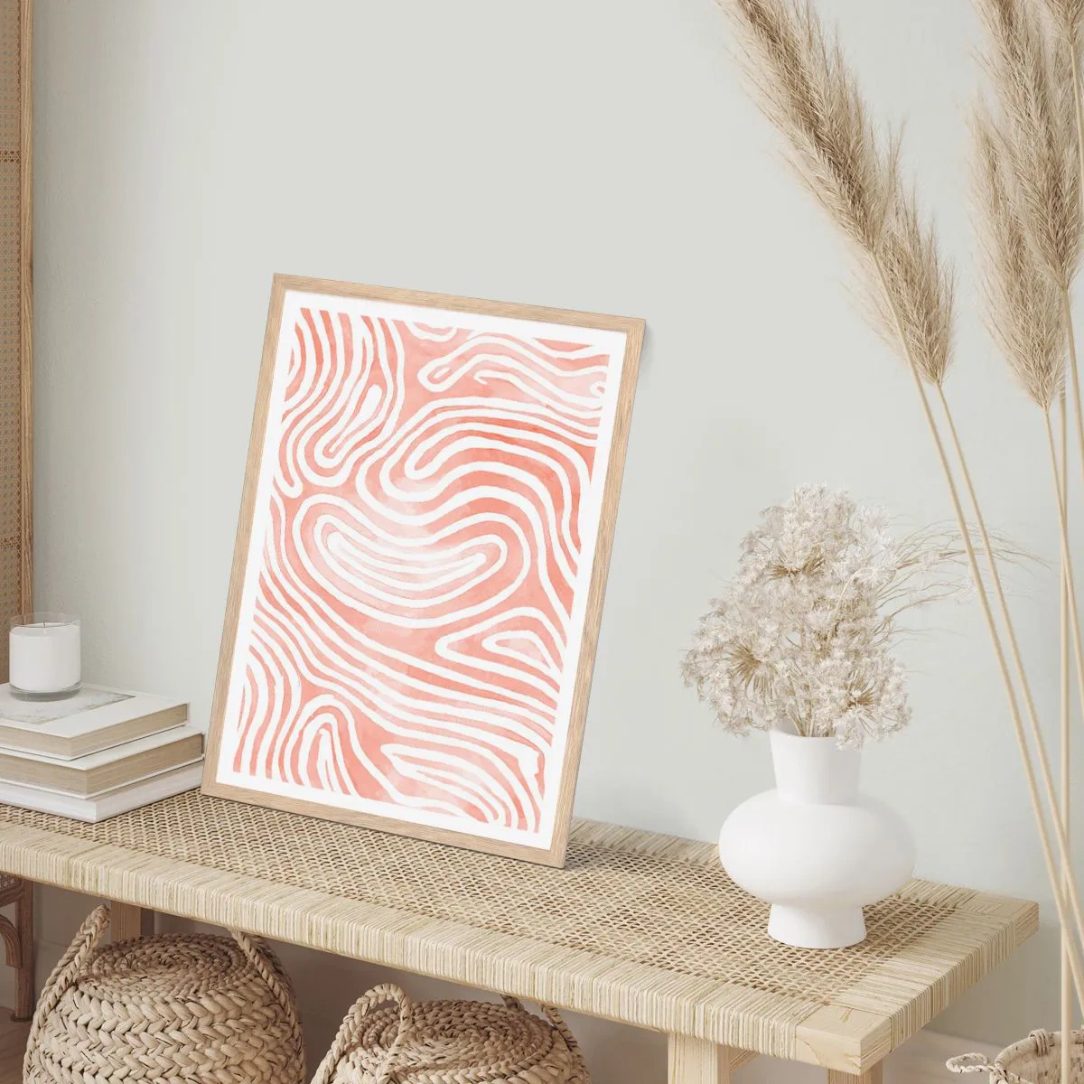 Póster en marco roble claro - En un laberinto de coral - 40x50 cm