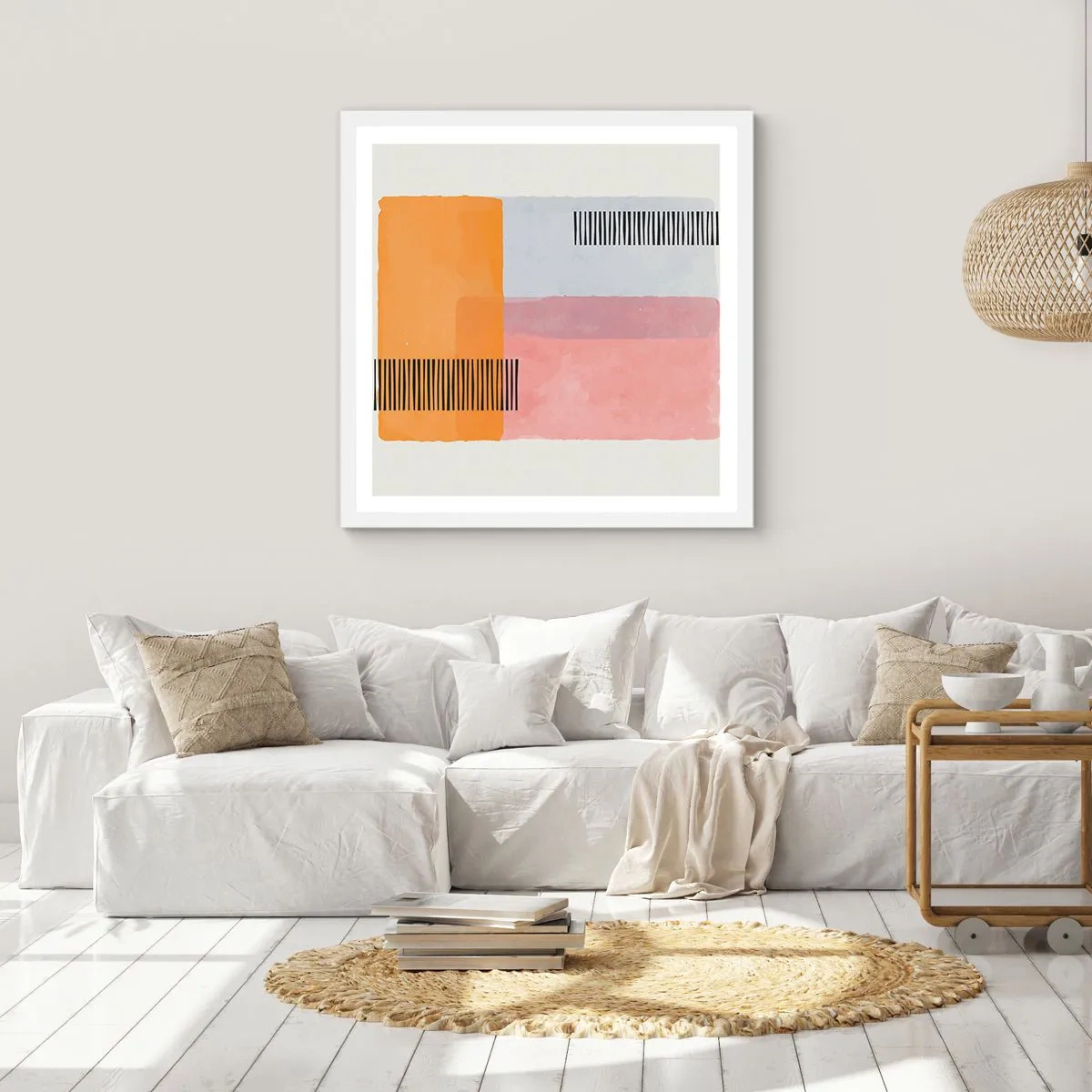 Póster en marco blanco - La rectitud - 40x40 cm