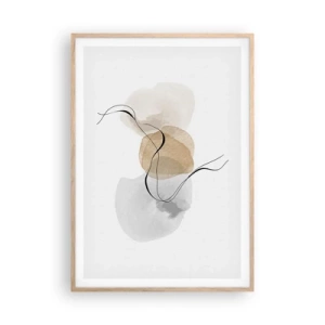 Póster en marco roble claro - Pompas de aire - 70x100 cm