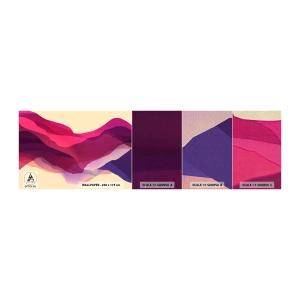 Muestra de fotomural Premium Sand - Ondas púrpuras - Abstracción, Pedazo, Arte Moderno - 100x30 cm