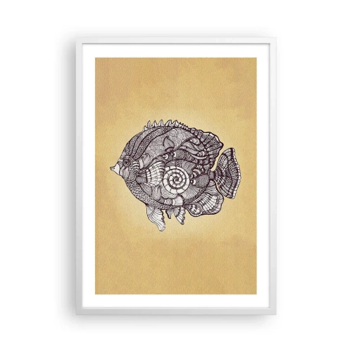 Póster en marco blanco - De un océano de ornamentos - 50x70 cm