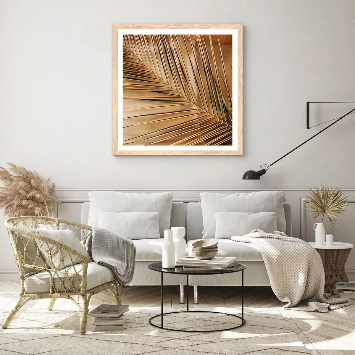 Póster en marco roble claro - Una columnata natural - 30x30 cm