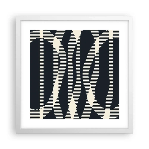 Póster en marco blanco - Un intento de romper la oscuridad - 40x40 cm