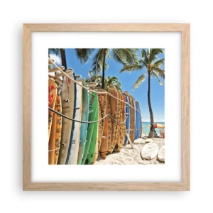 Póster en marco roble claro - Diversión soleada - 30x30 cm
