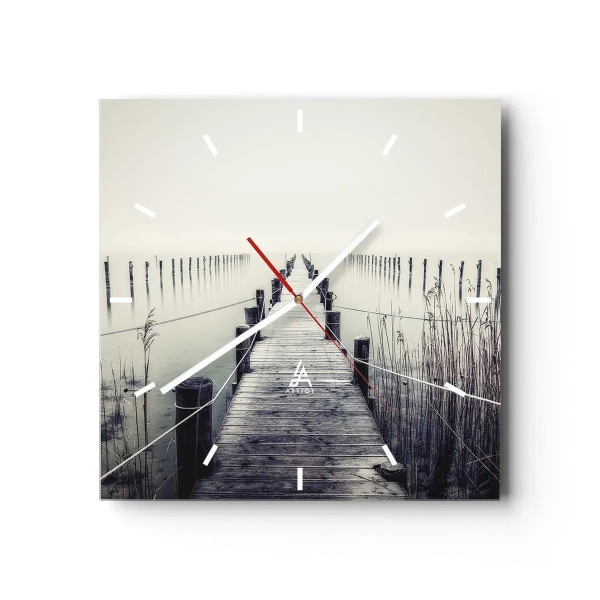 Reloj de pared - Reloj de vidrio - Sumergirse en la paz - 40x40 cm