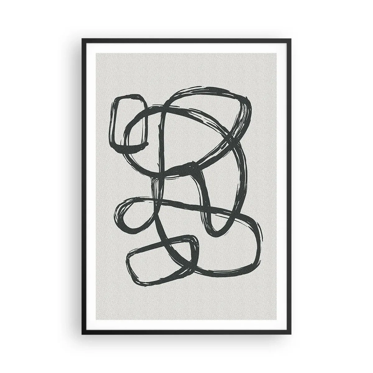 Póster en marco negro - Abstracción en bucle - 70x100 cm