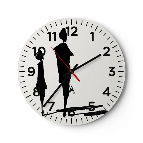 Reloj de pared - Reloj de vidrio - ¿Seguro que juntos? - 40x40 cm
