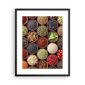 Póster en marco negro - Todos los sabores del mundo - 40x50 cm