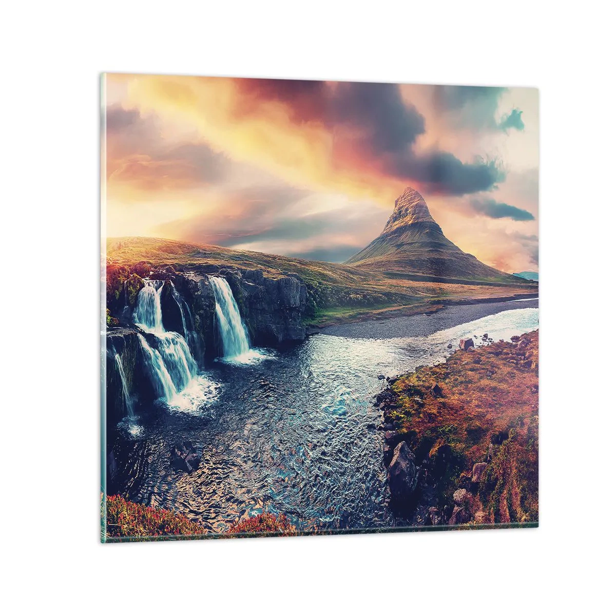 Cuadro sobre vidrio - Impresiones sobre Vidrio - En la majestuosidad de la naturaleza - 40x40 cm