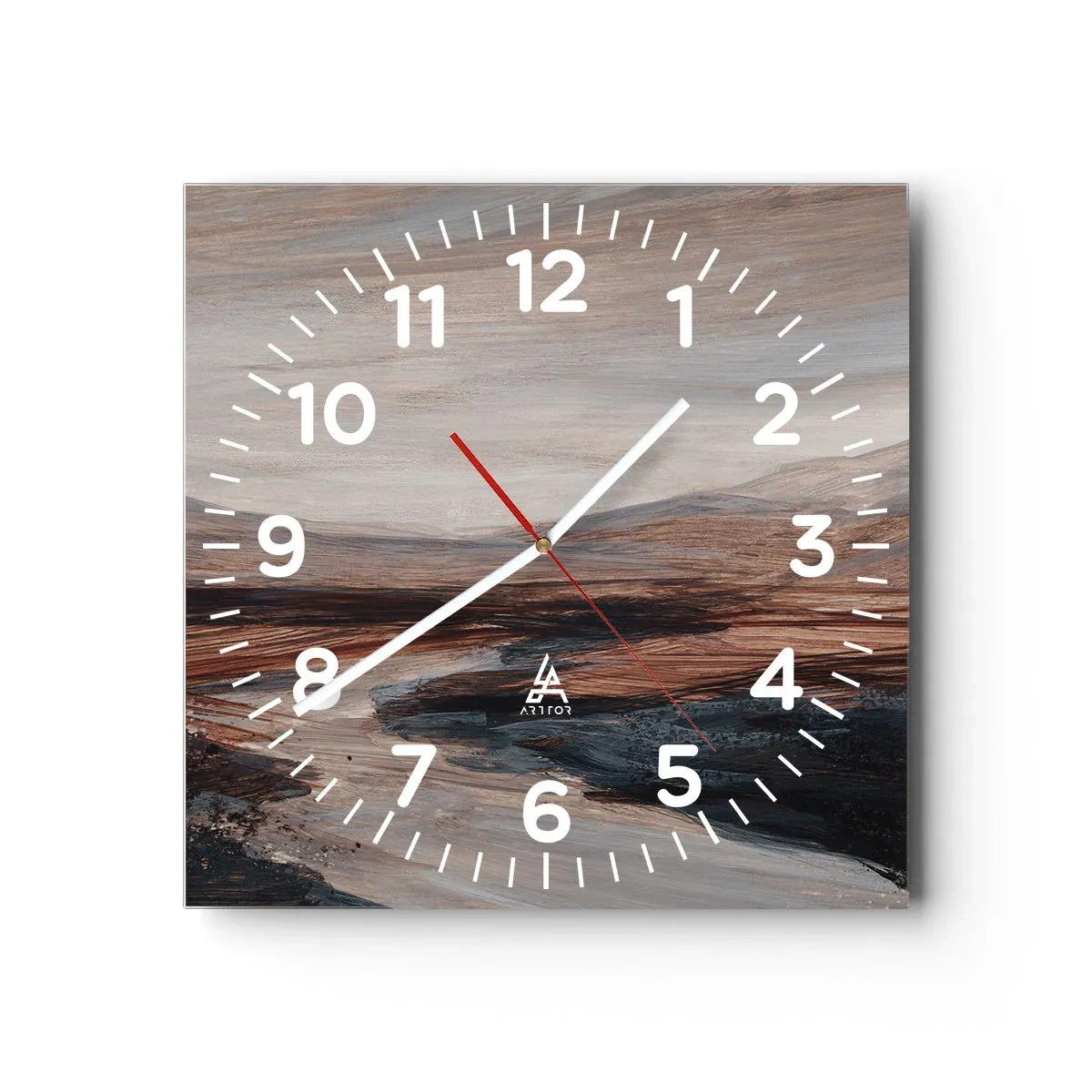 Reloj de pared - Reloj de vidrio - Valle apacible - 30x30 cm