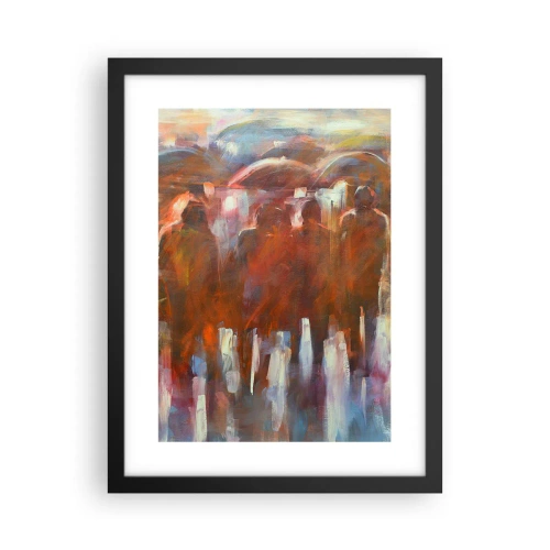 Póster en marco negro - Iguales entre la niebla - 30x40 cm