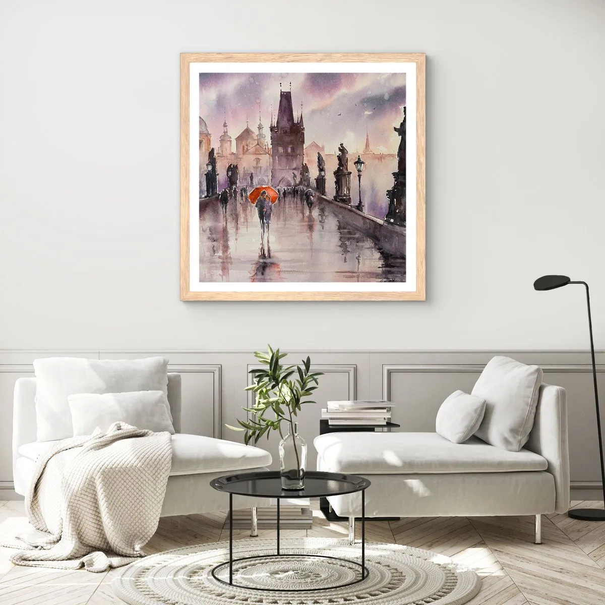 Póster en marco roble claro - La gente no cambia - 40x40 cm