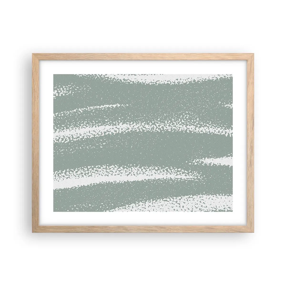 Póster en marco roble claro - Abstracción invernal - 50x40 cm