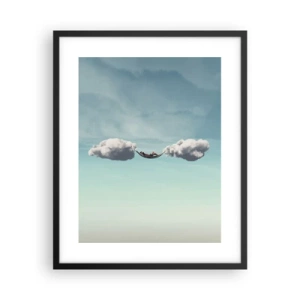 Póster en marco negro - La felicidad del momento - 40x50 cm