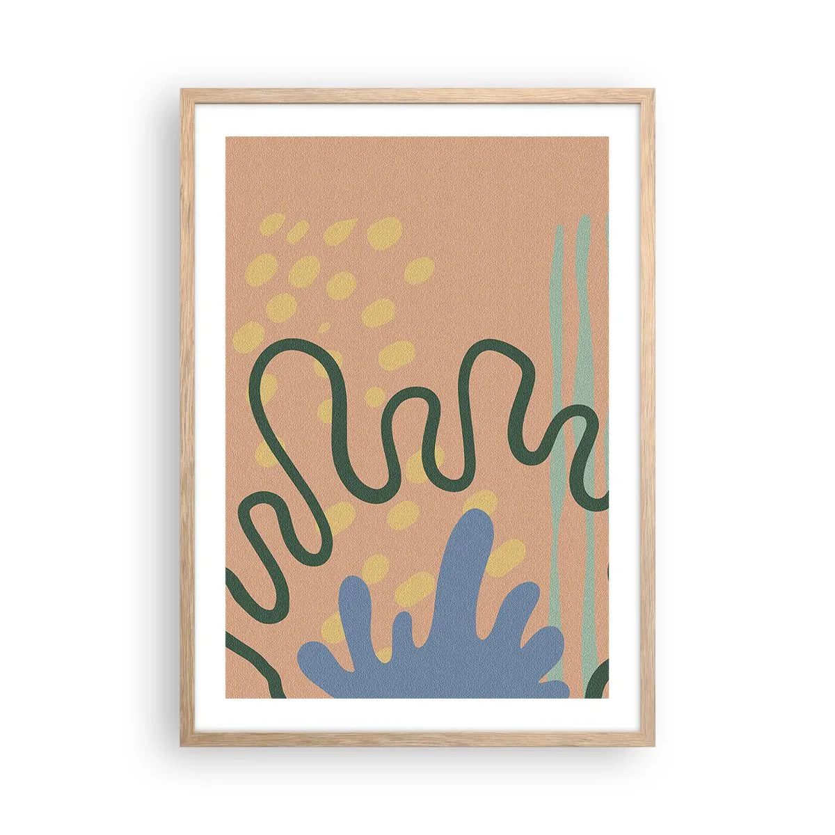 Póster en marco roble claro - Abstracción: la diversidad de la naturaleza - 50x70 cm