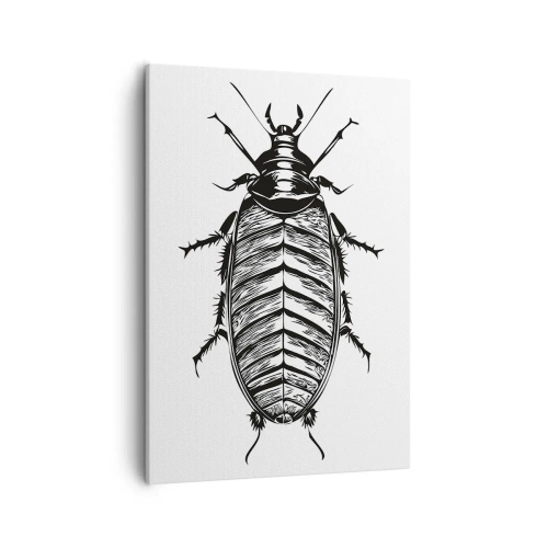 Cuadro sobre lienzo - Impresión de Imagen - Gráfico de un insecto en blanco y negro sobre un fondo blanco. - 50x70cm - ¡Qué espécimen! - Decoración de pared moderna para salón y dormitorio ARTTOR