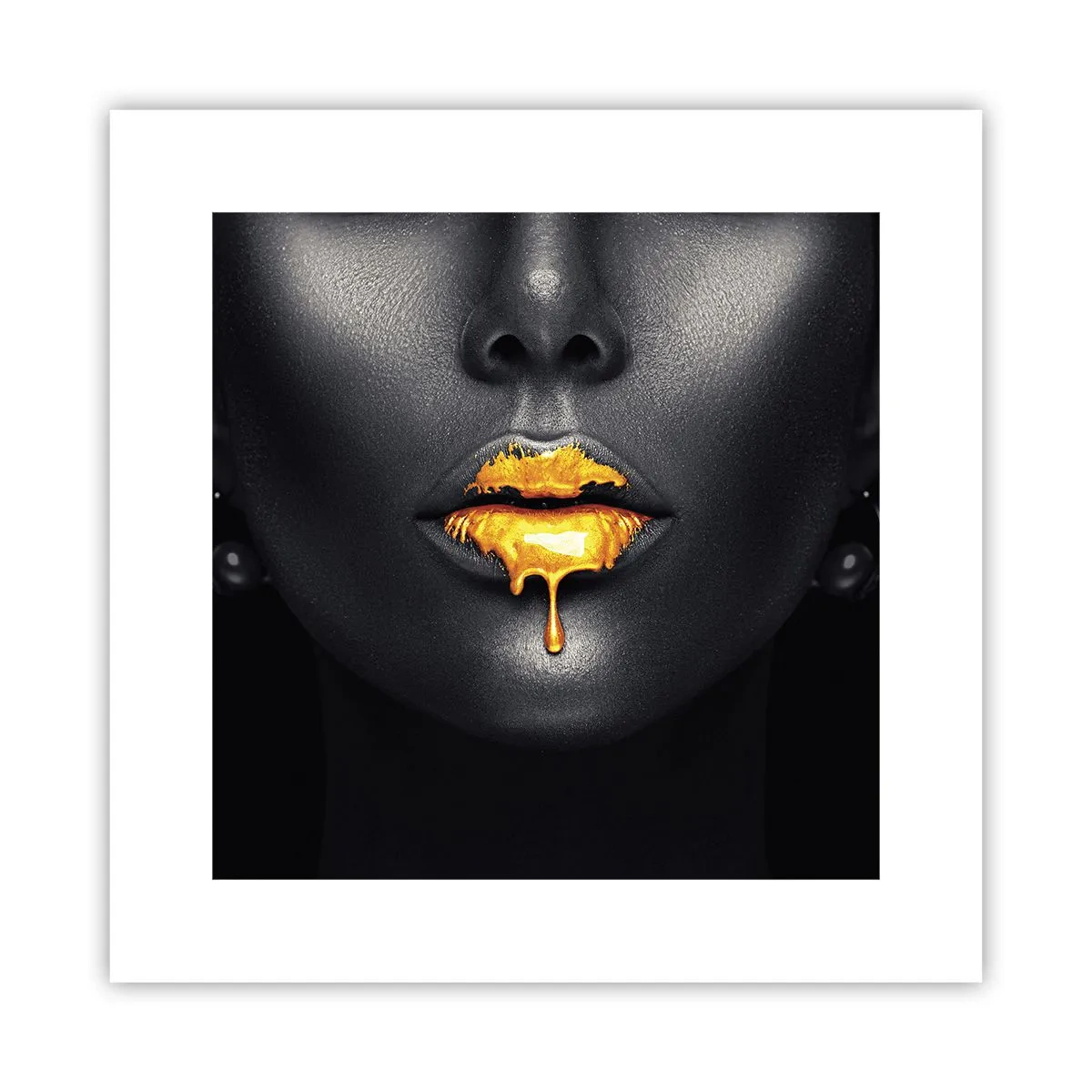 Póster - Labios de oro - 30x30 cm