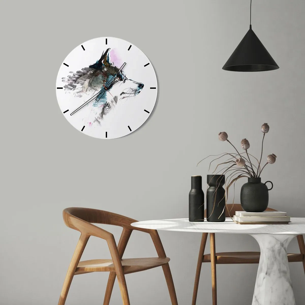 Reloj de pared - Reloj de vidrio - Habla del lobo si lo ves - 30x30 cm