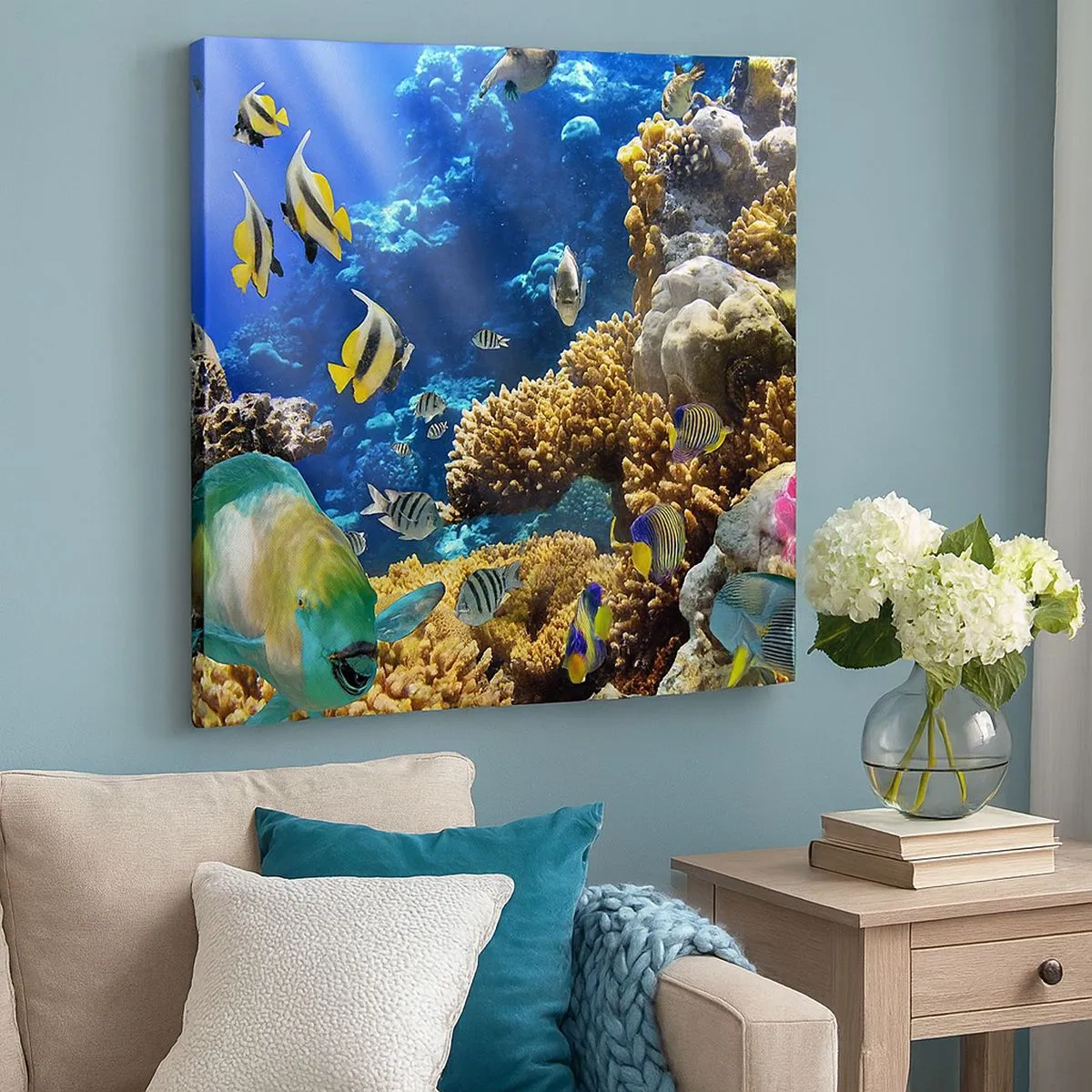 Cuadro sobre lienzo - Impresión de Imagen - Vacaciones submarinas - 30x30 cm