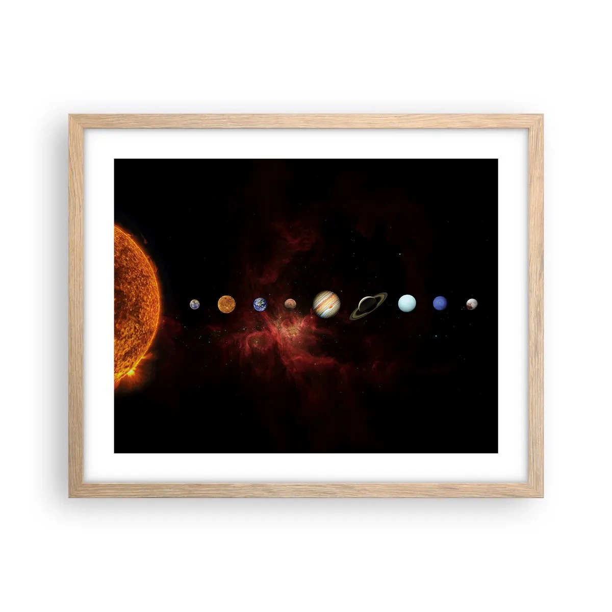 Póster en marco roble claro - Nuestro barrio - 50x40 cm