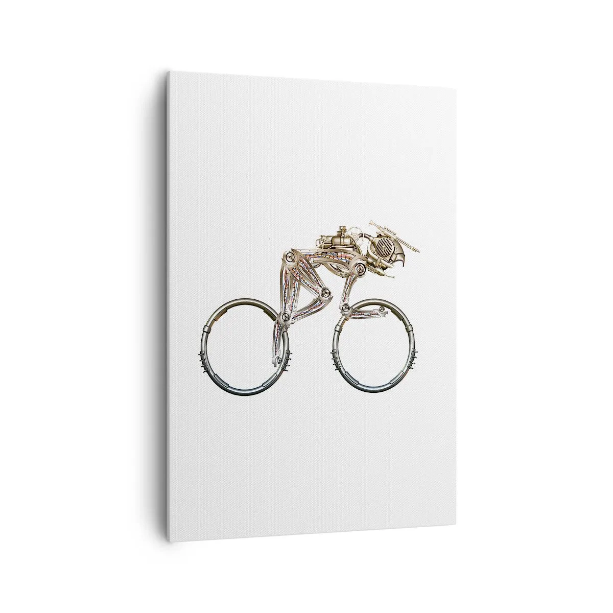 Cuadro sobre lienzo - Impresión de Imagen - Una bicicleta mecánica con un diseño futurista. - 70x100cm - Una magnífica máquina - Decoración de pared moderna para salón y dormitorio ARTTOR